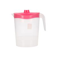 Waterkan/sapkan met roze deksel - 2,5 liter - kunststof - 11 x 26 cm