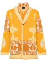 Alanui cardigan ceinturé à motif Icon en jacquard - Jaune