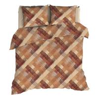 Romanette Suvretta Flanel Dekbedovertrek - Lits-jumeaux (240x200/220 Cm + 2 Slopen) - Flanel - Bruin/oker