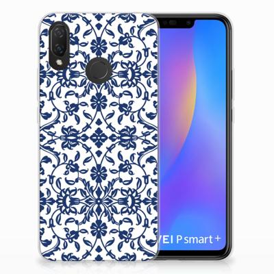 Huawei P Smart Plus TPU Case Flower Blue