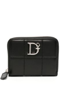 DSQUARED2 portefeuille matelassé à plaque logo - Noir