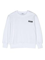 MSGM Kids sweat en coton à logo imprimé - Blanc