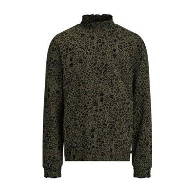 WE Fashion top met all over print army groen/zwart