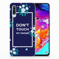 Samsung Galaxy A70 Silicone-hoesje Flowers Blue DTMP - thumbnail