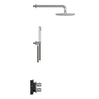 Hotbath Archie IBS30A Doucheset inbouw - compleet - thermostatisch - 2 functies - omstel - wandarm 40cm - 30cm ronde hoofddouche - staaf handdouche - RVS IBS30AIX4 - thumbnail