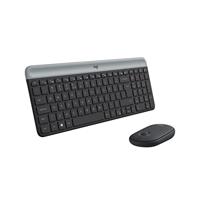 Logitech MK470 Slank Draadloze Toetsenbord en Muis Combi, Laag Profiel, Stille Toetsen, Lange Batterijduur, Plug & Play, AZERTY Belgische Layout - Zwart