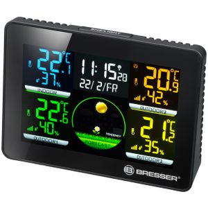 BRESSER Thermo Hygro Quadro NLX - Thermo-/Hygrometer met 3 Buitensensoren