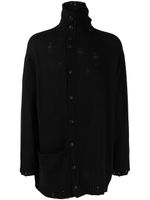 Yohji Yamamoto cardigan à col roulé - Noir