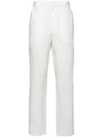 Prada pantalon en lin à coupe droite - Blanc - thumbnail