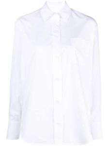 Victoria Beckham chemise en coton biologique à logo brodé - Blanc