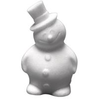 Hobby sneeuwpop - piepschuim - 17 cm - styropor - 3D - sneeuwman figuur