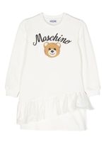 Moschino Kids robe Teddy Bear à volants - Blanc