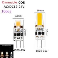 10 stks dimbare g4 led lamp crystal sapphire lamp 2 w 3 w ac/dc12-24v led cob kroonluchter led lichtbron siliconen lamp home verlichting Lightinthebox