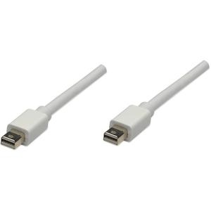 Manhattan 324557 DisplayPort-kabel Mini-displayport Aansluitkabel Mini DisplayPort-stekker, Mini DisplayPort-stekker 1.00 m Wit Vergulde steekcontacten