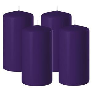 Enlightening Candles Cilinder/stompkaars - 4x - paars - D6 x H15 cm - 58 branduur