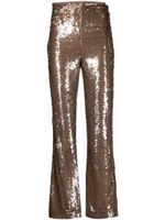 Sabina Musayev pantalon évasé à sequins - Marron - thumbnail