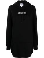 Moschino robe-hoodie à logo strassé - Noir - thumbnail