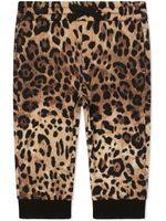 Dolce & Gabbana Kids pantalon de jogging à imprimé léopard - Marron