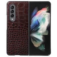 Crocodile Series Samsung Galaxy Z Fold4 Hybrid Case - Bruin