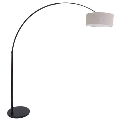 Steinhauer - Sparkled Light - vloerlamp met grijze kap - zwart