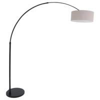 Steinhauer - Sparkled Light - vloerlamp met grijze kap - zwart