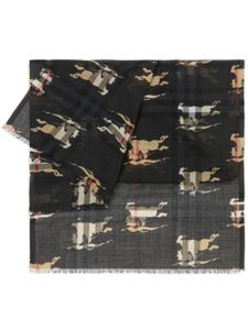 Burberry EKD-print wool-silk scarf - Noir