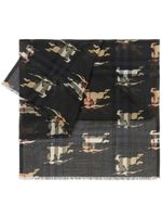 Burberry EKD-print wool-silk scarf - Noir