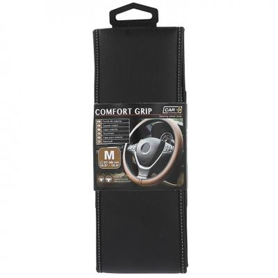 Car Plus stuurhoes Comfort Grip Vent uni kunstleer zw/wit 37 38 cm Car Plus stuurhoes Comfort Grip Vent uni kunstleer zw/wit 37 38 cm