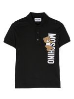 Moschino Kids polo en piqué à motif Teddy Bear - Noir