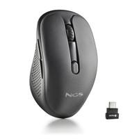 NGS EVO JOT Draadloze muis, oplaadbaar, multimodus, 2,4 GHz + Bluetooth 5.0 en 5.1, 800/1200/1600 dpi, stille toetsen, USB-C-aansluiting