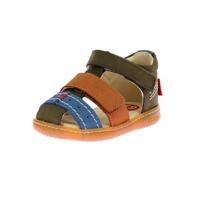 Kickers Bazaar, sandalen voor jongens, Kaki Camel Blauw, 21 EU