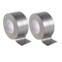 Duct tape/reparatietape - 2x - zilver - 50 meter x 48 mm - universele allestape - thumbnail