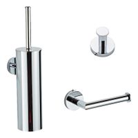 Saniclear Shine toilet accessoire set incl toiletborstel rolhouder en haak chroom