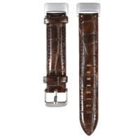 By Qubix - Compatible met Fitbit Charge 5 - Fitbit Charge 6 bandje - Echt leer - Donkerbruin - Compatible fitbit bandje