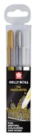 Gelpen Sakura Gelly Roll Favourites set 3 kleuren Goud-Zilver-Wit - thumbnail