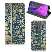 Motorola One Zoom Smart Cover Beige Flowers