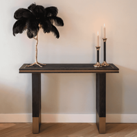 Richmond Sidetable Hunter Eiken - Zwart / Goud, 150 x 40cm - thumbnail