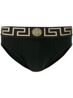 Versace slip à bande Greca - Noir