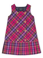 Versace Kids robe plissée en flanelle à motif tartan - Rose