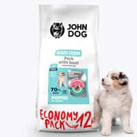 JOHN DOG Good Form Puppy Pork with Beef - Dry Dog Food - 12 kg