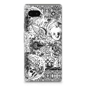 Silicone Back Case Google Pixel 6A Skulls Angel