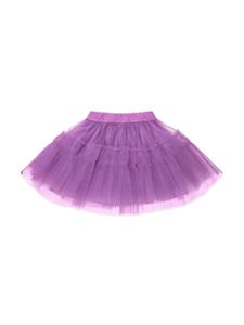 Monnalisa jupe en tulle à ceinture logo - Violet