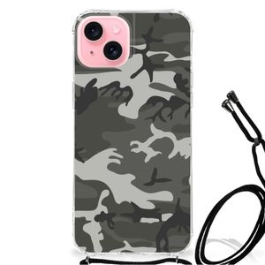 iPhone 15 Plus Doorzichtige Silicone Hoesje Army Light