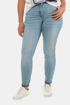 Ulla Popken Skinny Jeans, smalle 5-pocket, washed look - Grote Maten