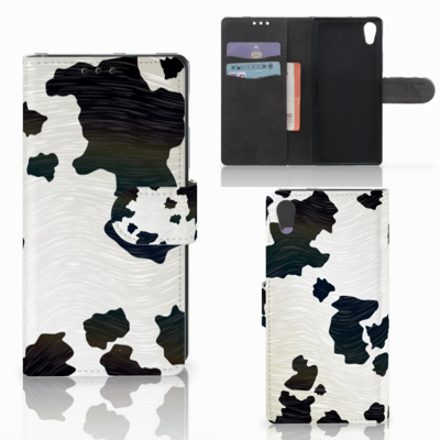 Sony Xperia XA1 Telefoonhoesje met Pasjes Koeienvlekken Sony Xperia XA1 Telefoonhoesje met Pasjes Koeienvlekken