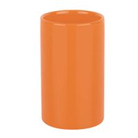 Spirella Badkamer drinkbeker/tandenborstelhouder Sienna - porselein - glans oranje - 7 x 11 cm   -