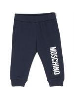 Moschino Kids pantalon de jogging en coton à logo imprimé - Bleu