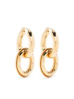 Jil Sander boucles d'oreilles en laiton fait main - Jaune