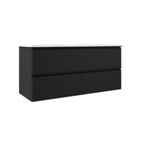 Adema Prime Blend Wastafelonderkast - 120x55x45.9cm - 2 lades - geintegreerde greep - MDF - mat zwart ARES_120_Matt Black