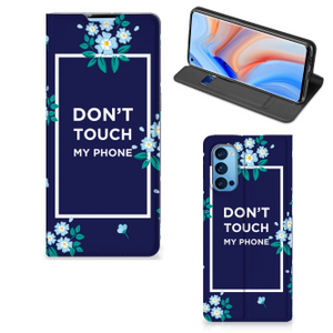 OPPO Reno4 Pro 5G Design Case Flowers Blue DTMP